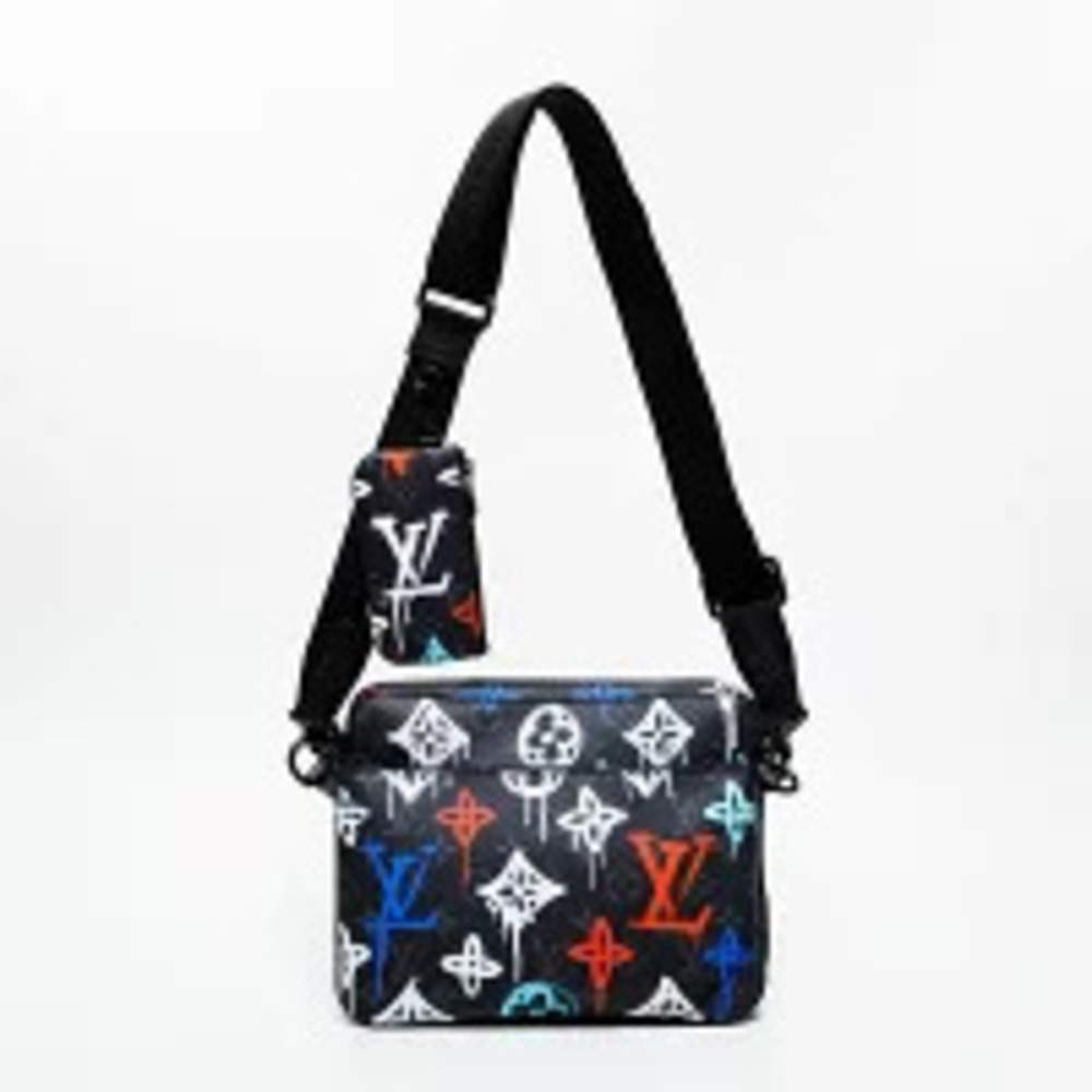 Louis Vuitton Eclipse Bag Graffiti Black Trio Shoulder Multicolor Messenger